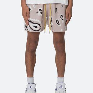 mnml Paisley Knit Shorts - Taupe Size LTaupe / L